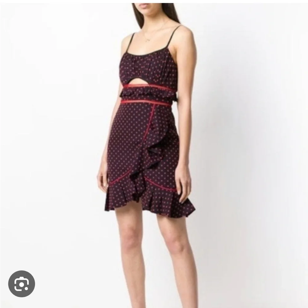 Self portrait polka dot cut out mini dress pockets medium - Picture 5 of 17